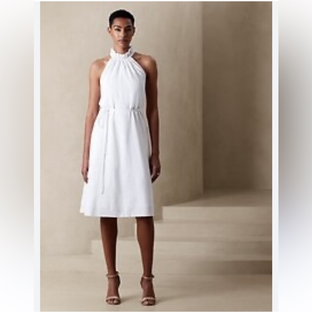 Banana Republic White Halter Sundress
